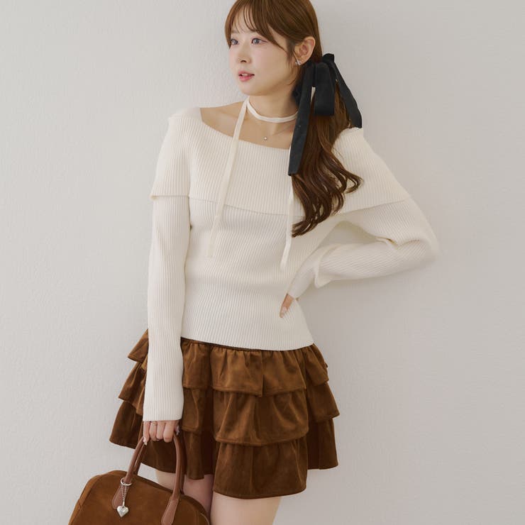 ベロアティアードスカート | RMAF　NICE CLAUP / OLIVE des OLIVE | 詳細画像18 