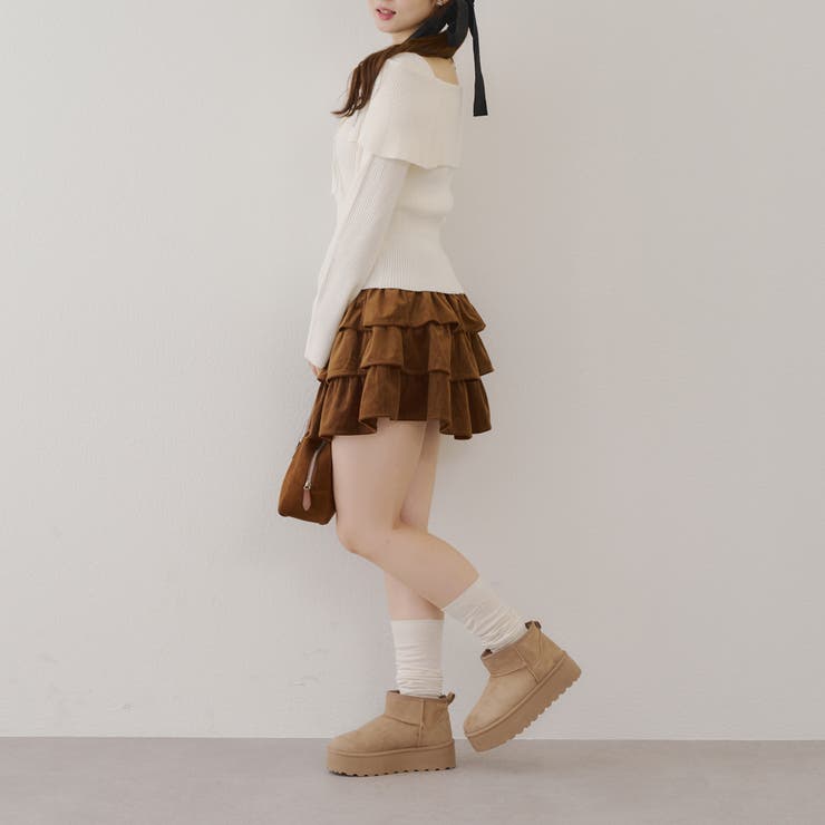 ベロアティアードスカート | RMAF　NICE CLAUP / OLIVE des OLIVE | 詳細画像21 