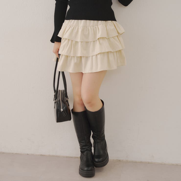 アイボリー | ベロアティアードスカート | RMAF　NICE CLAUP / OLIVE des OLIVE