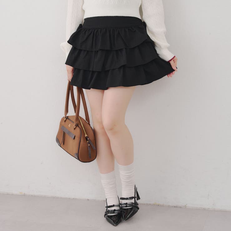 Rene2025SS美品♡ストライプティアードスカート34ウォッシャブル ドロストティアードスカート[品番：OLOW0016667]｜RMAF NICE CLAUP
