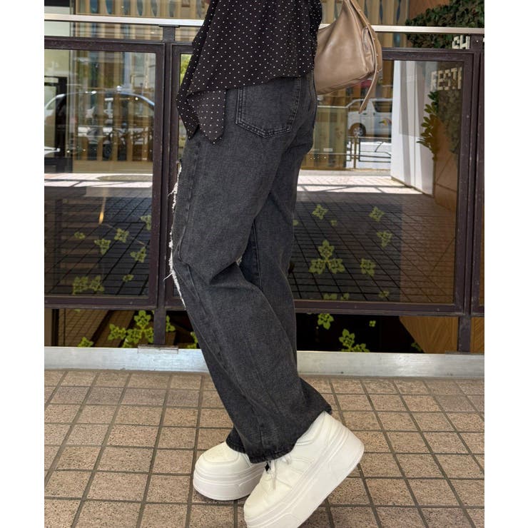 ダメージレースデニムパンツ | RMAF　NICE CLAUP / OLIVE des OLIVE | 詳細画像11 