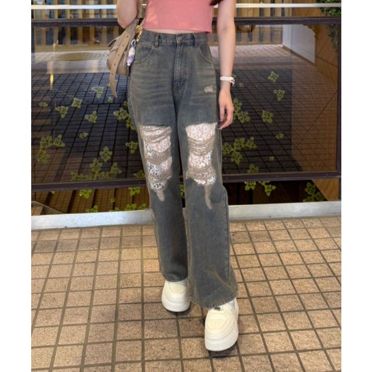 ダメージレースデニムパンツ | RMAF　NICE CLAUP / OLIVE des OLIVE | 詳細画像17 