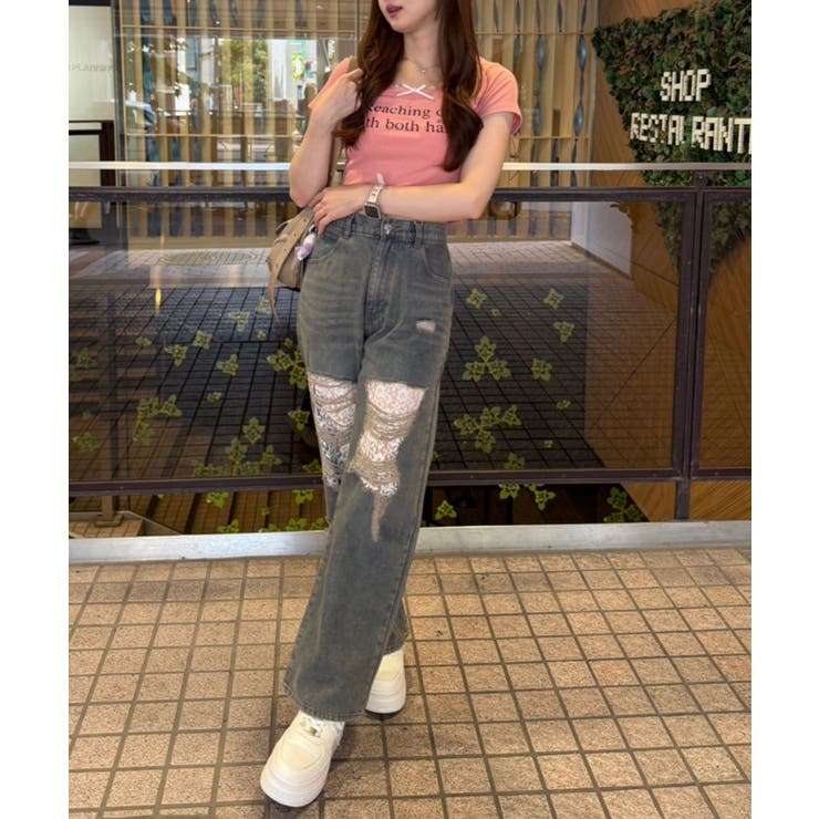 ダメージレースデニムパンツ | RMAF　NICE CLAUP / OLIVE des OLIVE | 詳細画像19 
