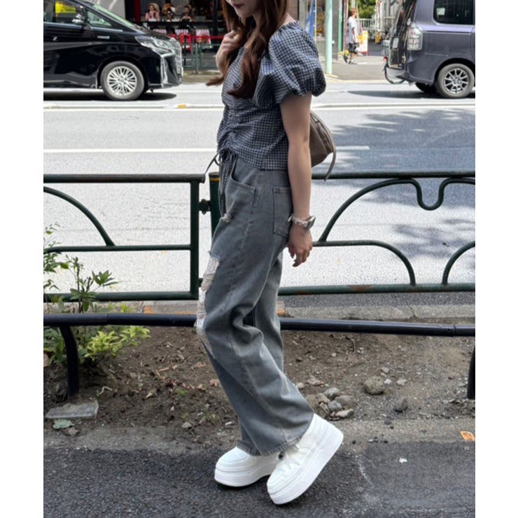 ダメージレースデニムパンツ | RMAF　NICE CLAUP / OLIVE des OLIVE | 詳細画像22 