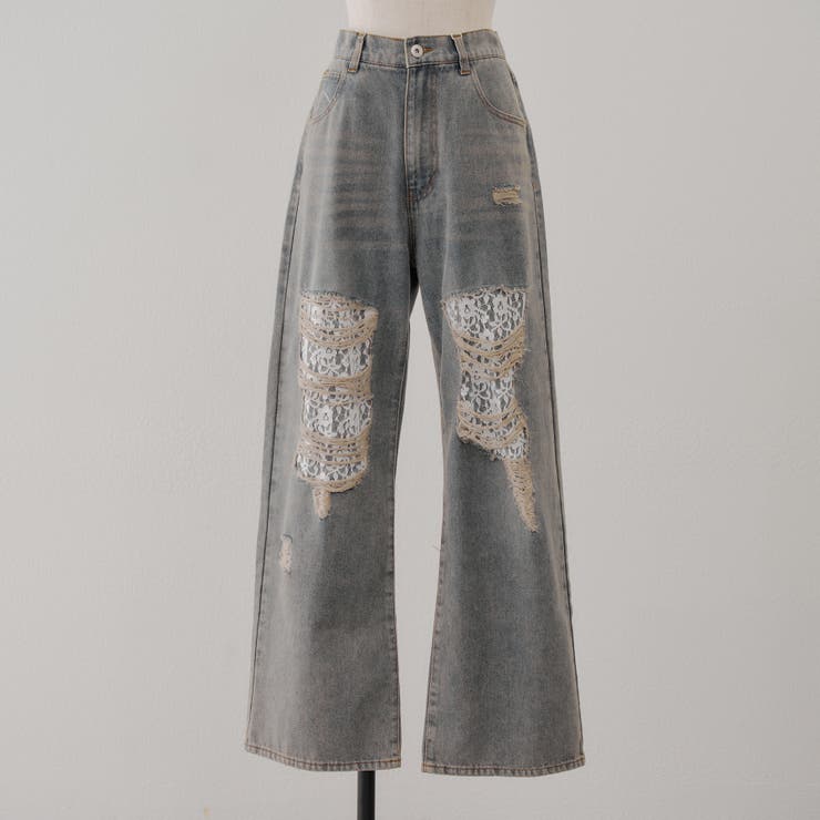 ダメージレースデニムパンツ | RMAF　NICE CLAUP / OLIVE des OLIVE | 詳細画像25 