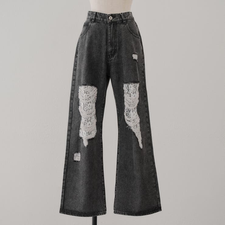 ダメージレースデニムパンツ | RMAF　NICE CLAUP / OLIVE des OLIVE | 詳細画像26 