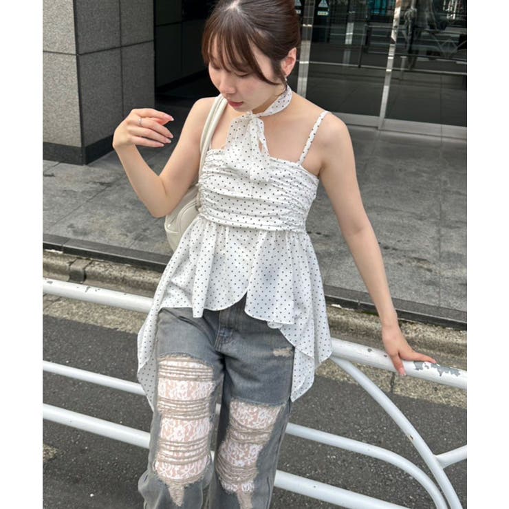 ダメージレースデニムパンツ | RMAF　NICE CLAUP / OLIVE des OLIVE | 詳細画像6 