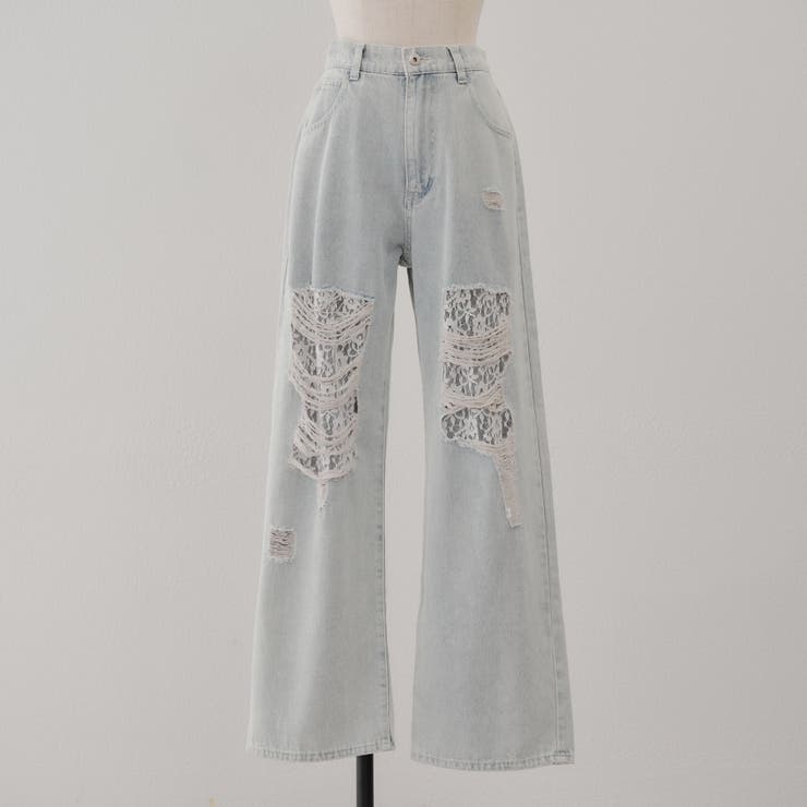 ダメージレースデニムパンツ | RMAF　NICE CLAUP / OLIVE des OLIVE | 詳細画像24 