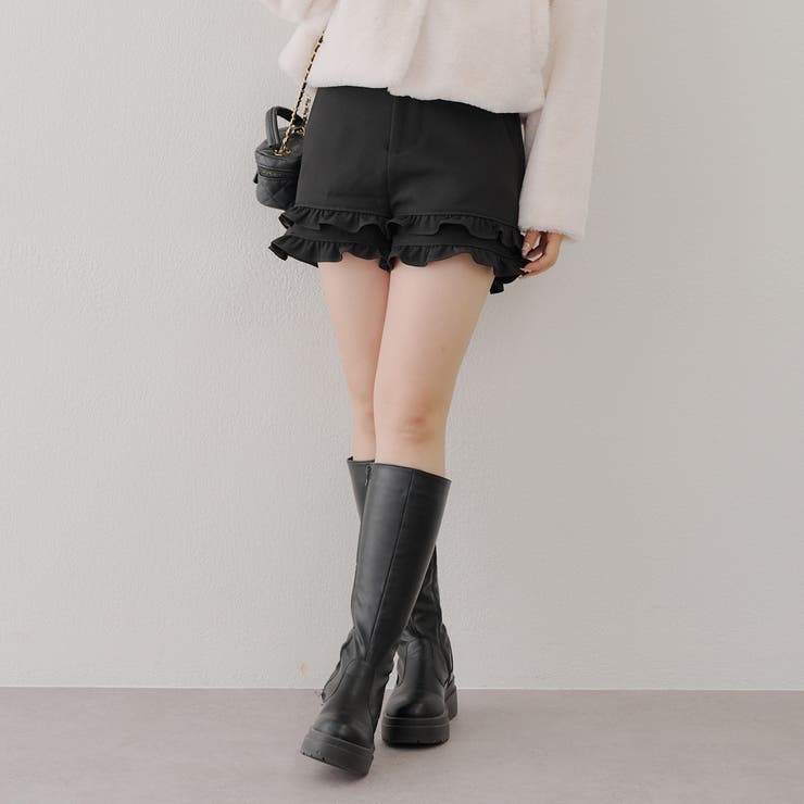 ブラック | 2段フリルショートパンツ | RMAF　NICE CLAUP / OLIVE des OLIVE