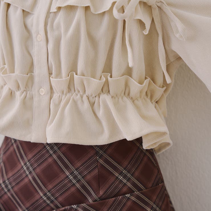 【韓国ガーリー】胸リボンチェックシャツ | RMAF　NICE CLAUP / OLIVE des OLIVE | 詳細画像32 