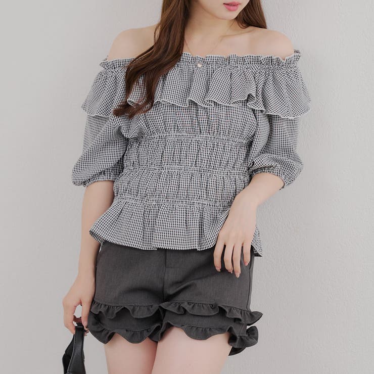 シャーリングオフショルブラウス | RMAF　NICE CLAUP / OLIVE des OLIVE | 詳細画像6 