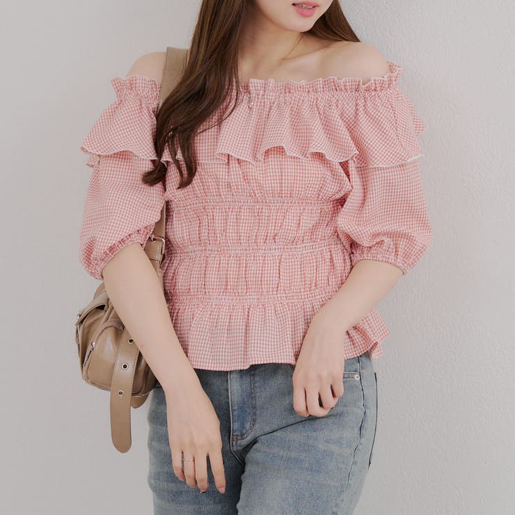 シャーリングオフショルブラウス | RMAF　NICE CLAUP / OLIVE des OLIVE | 詳細画像14 