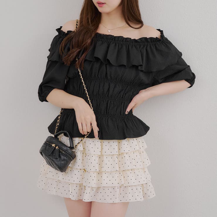 シャーリングオフショルブラウス | RMAF　NICE CLAUP / OLIVE des OLIVE | 詳細画像4 