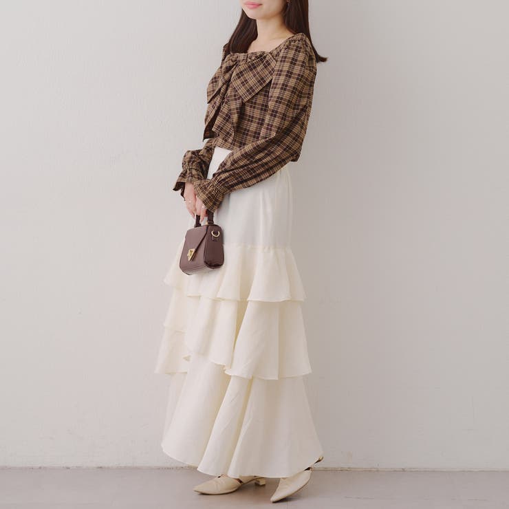 リボンスクエアブラウス[品番：OLOW0016615]｜RMAF NICE CLAUP / OLIVE