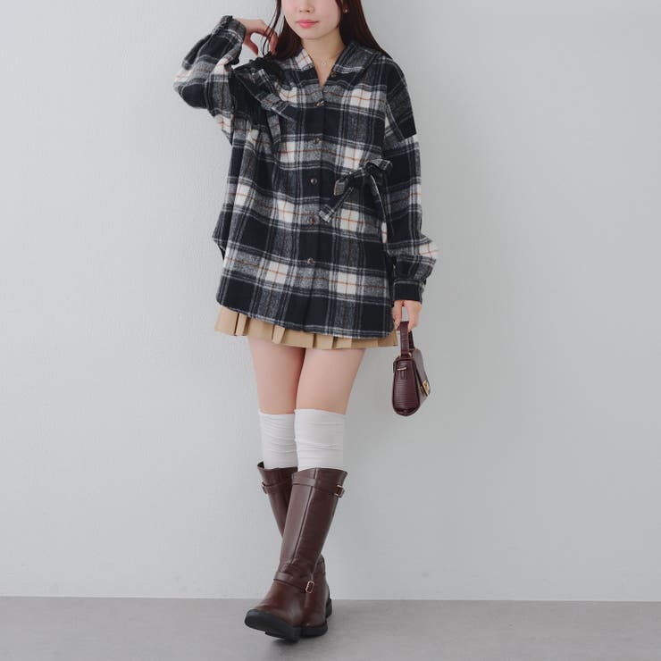 リボン付チェックフードシャツ | RMAF　NICE CLAUP / OLIVE des OLIVE | 詳細画像20 