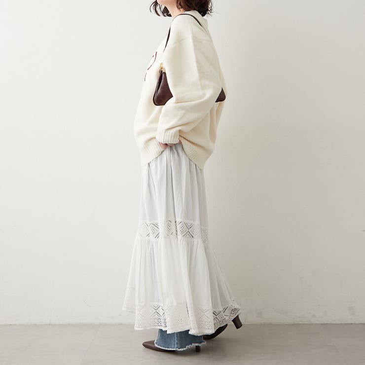 【NAO】刺繍ロゴニットプルオーバー | RMAF　NICE CLAUP / OLIVE des OLIVE | 詳細画像8 