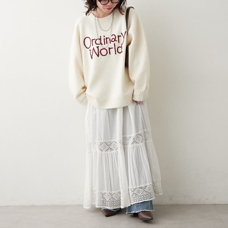 【NAO】刺繍ロゴニットプルオーバー | RMAF　NICE CLAUP / OLIVE des OLIVE | 詳細画像6 