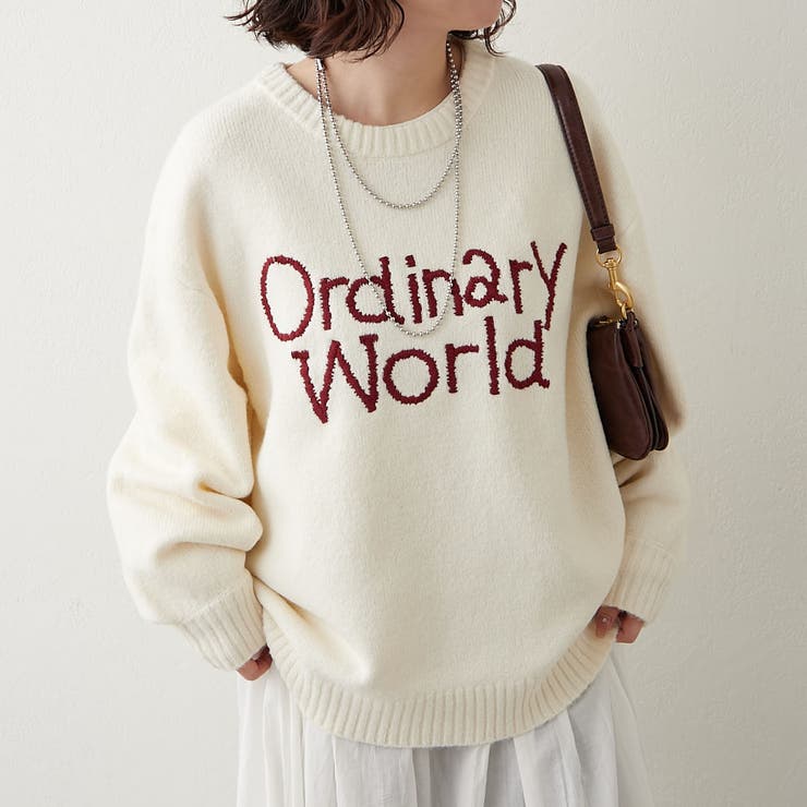 アイボリー | 【NAO】刺繍ロゴニットプルオーバー | RMAF　NICE CLAUP / OLIVE des OLIVE