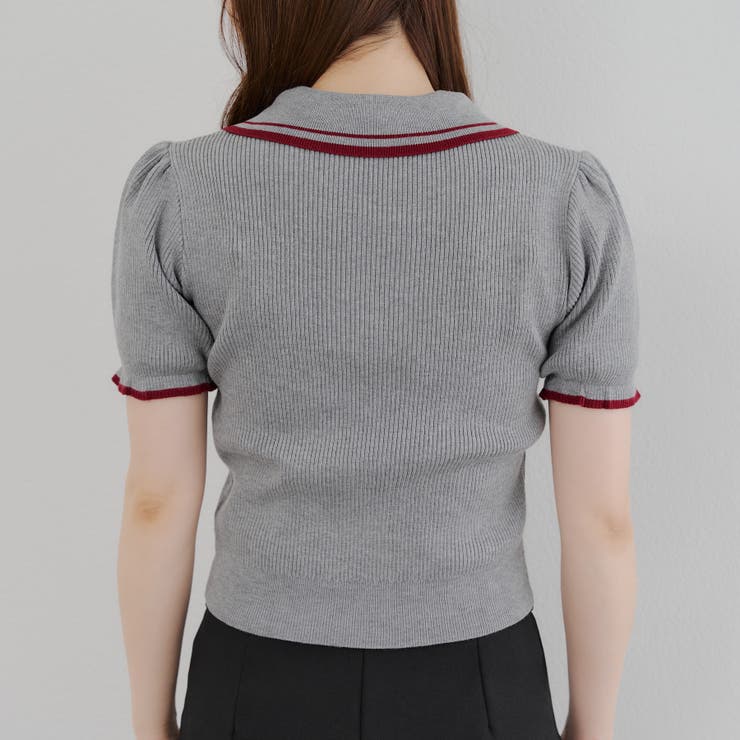 チャイナポロ半袖ニット[品番：OLOW0016172]｜RMAF NICE CLAUP