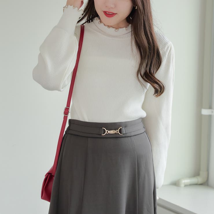 【6色展開】配色メローパワショルリブニット | RMAF　NICE CLAUP / OLIVE des OLIVE | 詳細画像13 