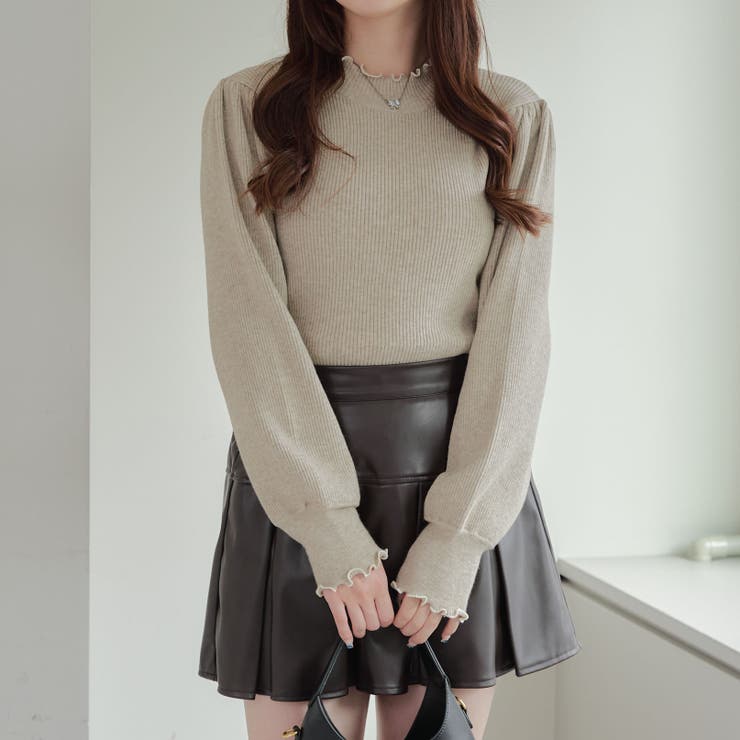 【6色展開】配色メローパワショルリブニット | RMAF　NICE CLAUP / OLIVE des OLIVE | 詳細画像1 