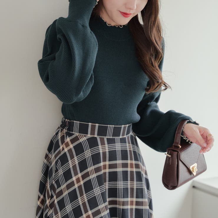 【6色展開】配色メローパワショルリブニット | RMAF　NICE CLAUP / OLIVE des OLIVE | 詳細画像29 