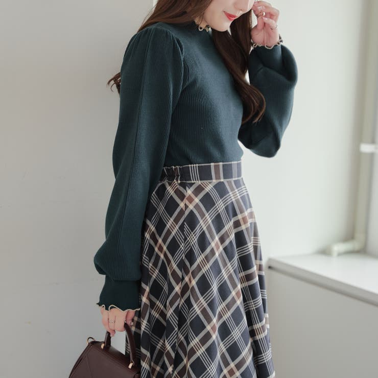 【6色展開】配色メローパワショルリブニット | RMAF　NICE CLAUP / OLIVE des OLIVE | 詳細画像31 