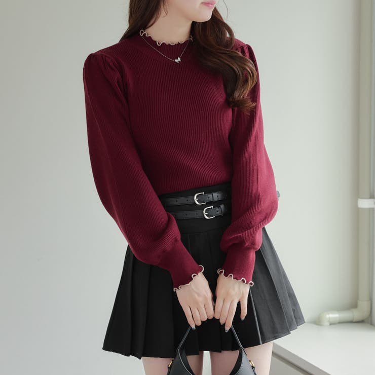 【6色展開】配色メローパワショルリブニット | RMAF　NICE CLAUP / OLIVE des OLIVE | 詳細画像4 