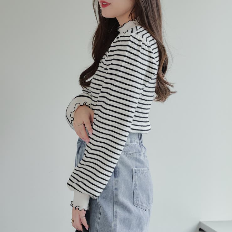 【6色展開】配色メローパワショルリブニット | RMAF　NICE CLAUP / OLIVE des OLIVE | 詳細画像48 