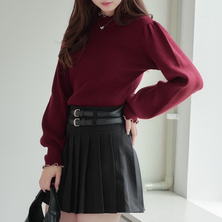 【6色展開】配色メローパワショルリブニット | RMAF　NICE CLAUP / OLIVE des OLIVE | 詳細画像6 