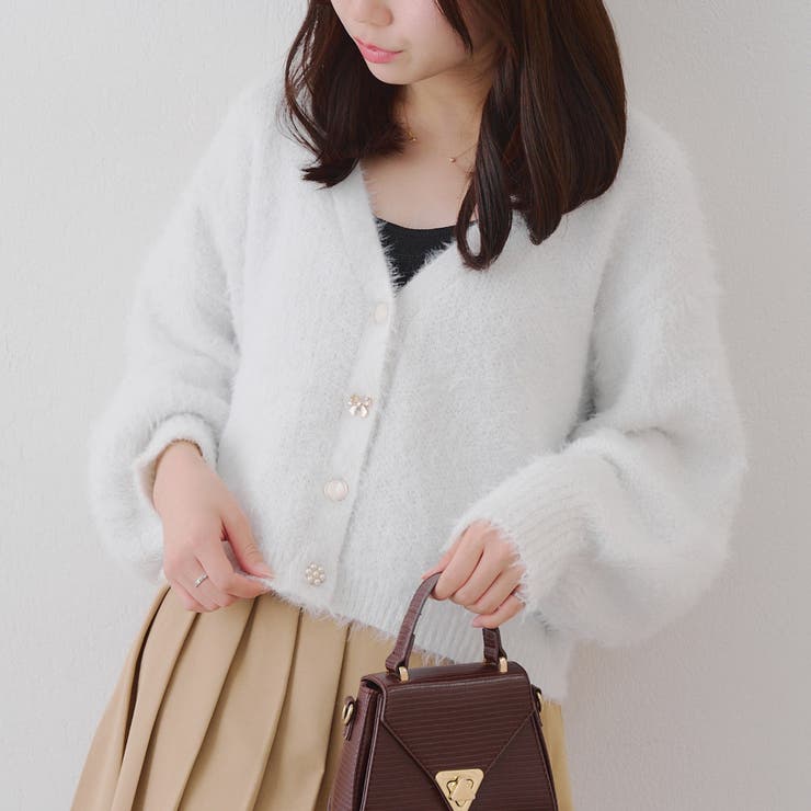ラメフェザー色々釦カーディガン | RMAF　NICE CLAUP / OLIVE des OLIVE | 詳細画像12 