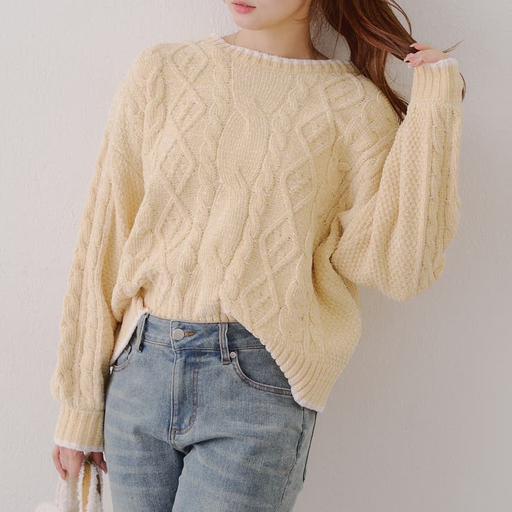 イエロー | ベロアモールケーブルプルオーバー | RMAF　NICE CLAUP / OLIVE des OLIVE