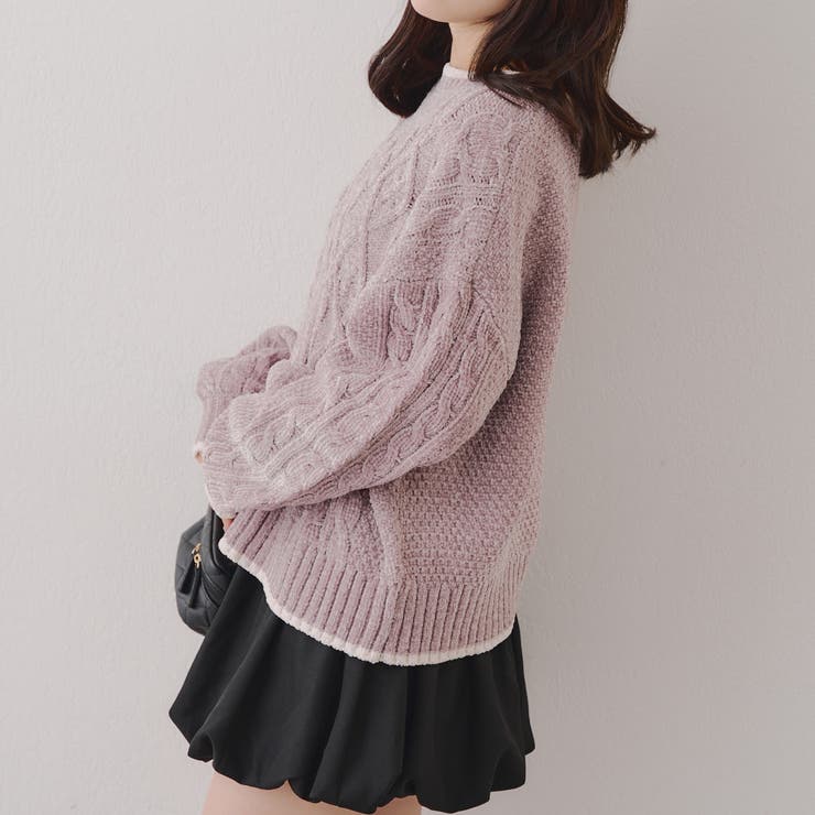 ベロアモールケーブルプルオーバー | RMAF　NICE CLAUP / OLIVE des OLIVE | 詳細画像4 