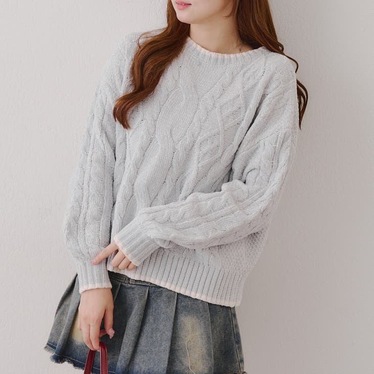 ベロアモールケーブルプルオーバー | RMAF　NICE CLAUP / OLIVE des OLIVE | 詳細画像1 