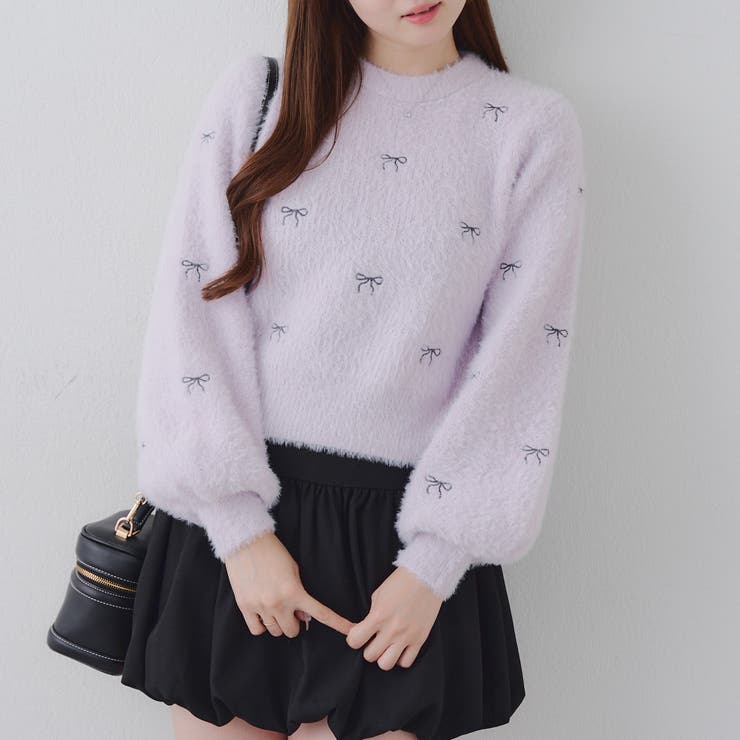 ラベンダー | リボン・ハート刺しゅうフェザープルオーバー | RMAF　NICE CLAUP / OLIVE des OLIVE