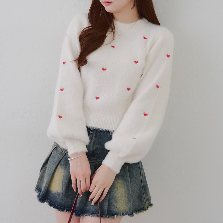 リボン・ハート刺しゅうフェザープルオーバー | RMAF　NICE CLAUP / OLIVE des OLIVE | 詳細画像1 