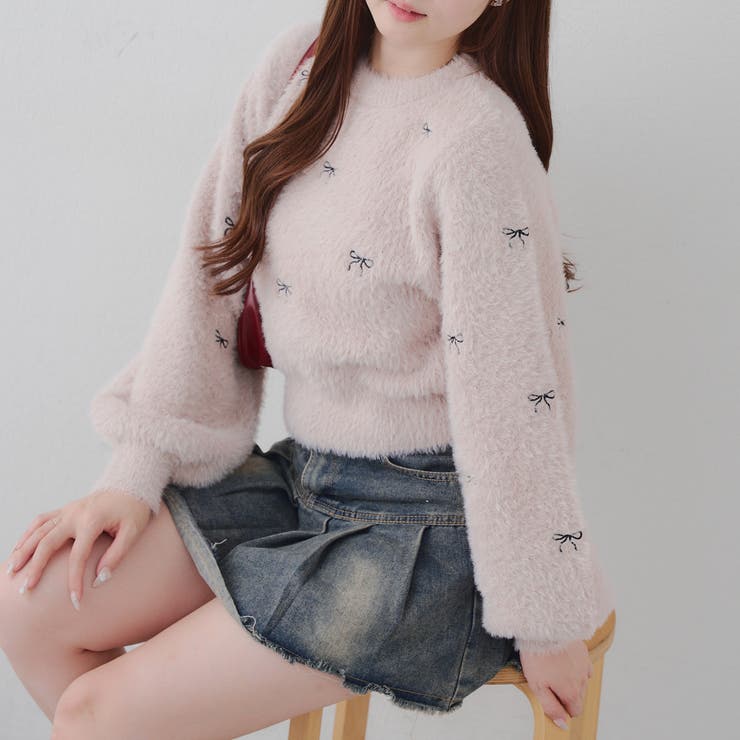 リボン・ハート刺しゅうフェザープルオーバー | RMAF　NICE CLAUP / OLIVE des OLIVE | 詳細画像3 