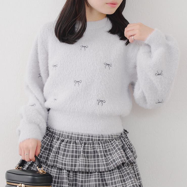 ラベンダー | リボン刺しゅうフェザープルオーバー | RMAF　NICE CLAUP / OLIVE des OLIVE