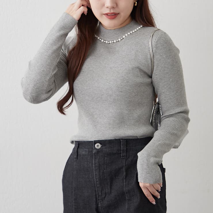 【7色展開】パール付プチハイリブニット | RMAF　NICE CLAUP / OLIVE des OLIVE | 詳細画像38 