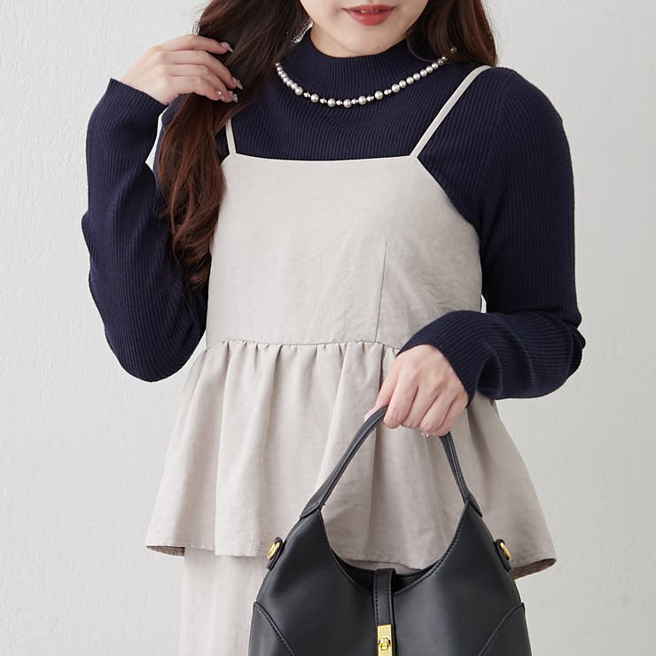 ネイビー | 【7色展開】パール付プチハイリブニット | RMAF　NICE CLAUP / OLIVE des OLIVE