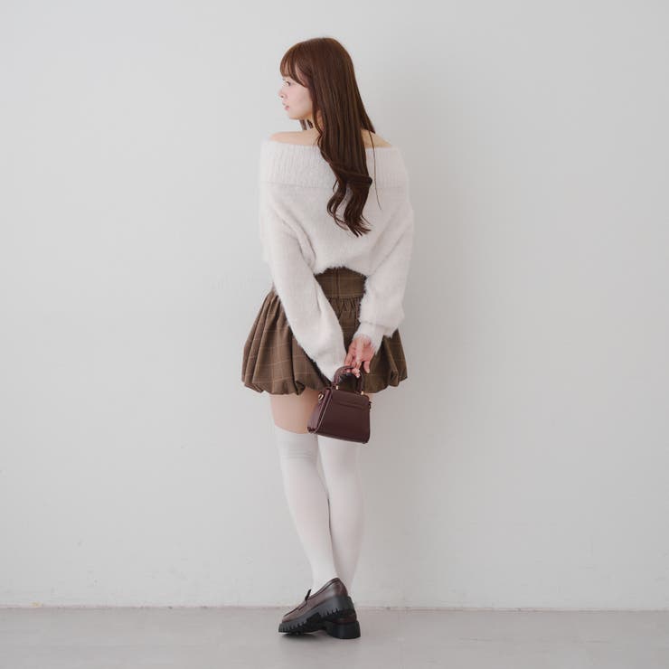 【ブローチ付き】オフショルシャギーニット | RMAF　NICE CLAUP / OLIVE des OLIVE | 詳細画像14 