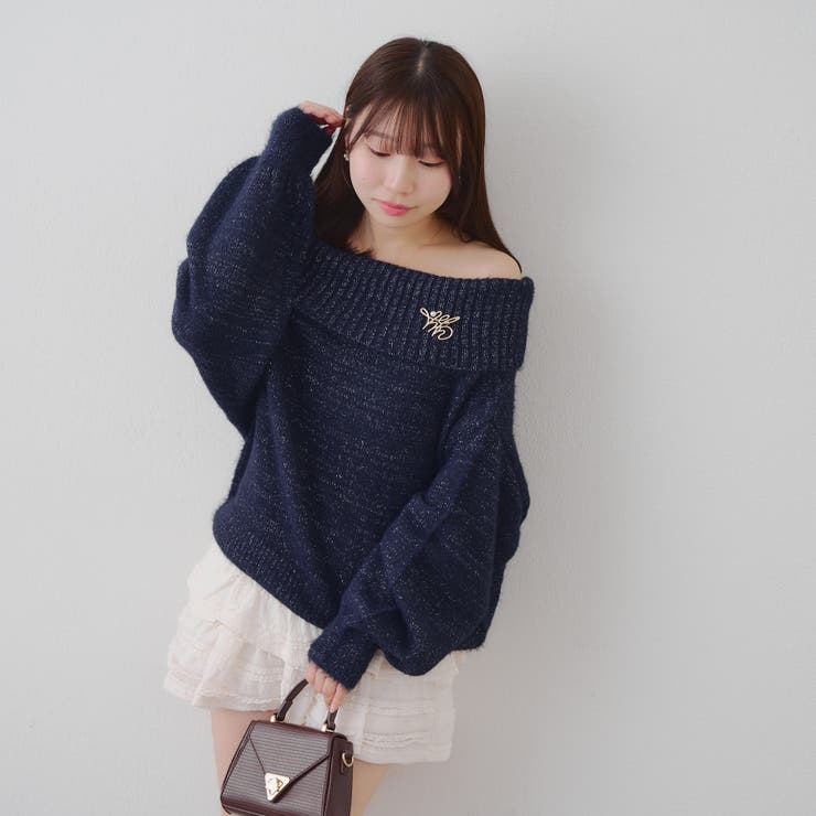 【ブローチ付き】オフショルシャギーニット | RMAF　NICE CLAUP / OLIVE des OLIVE | 詳細画像16 