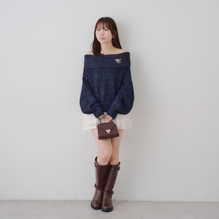 【ブローチ付き】オフショルシャギーニット | RMAF　NICE CLAUP / OLIVE des OLIVE | 詳細画像17 
