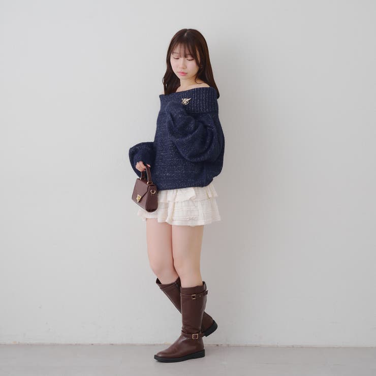 【ブローチ付き】オフショルシャギーニット | RMAF　NICE CLAUP / OLIVE des OLIVE | 詳細画像18 