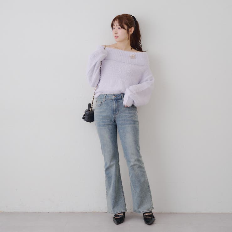 【ブローチ付き】オフショルシャギーニット | RMAF　NICE CLAUP / OLIVE des OLIVE | 詳細画像6 