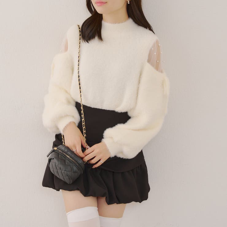 オフ | 【デートや推し活にも♪】肌見せパールニット | RMAF　NICE CLAUP / OLIVE des OLIVE