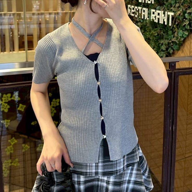 ハート釦ドッキングカーデ | RMAF　NICE CLAUP / OLIVE des OLIVE | 詳細画像2 