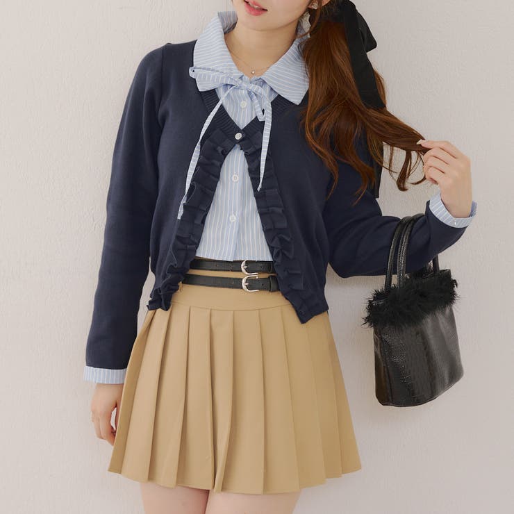 re.__mi23セレクト】フリルドッキングカーディガン[品番：OLOW0016764