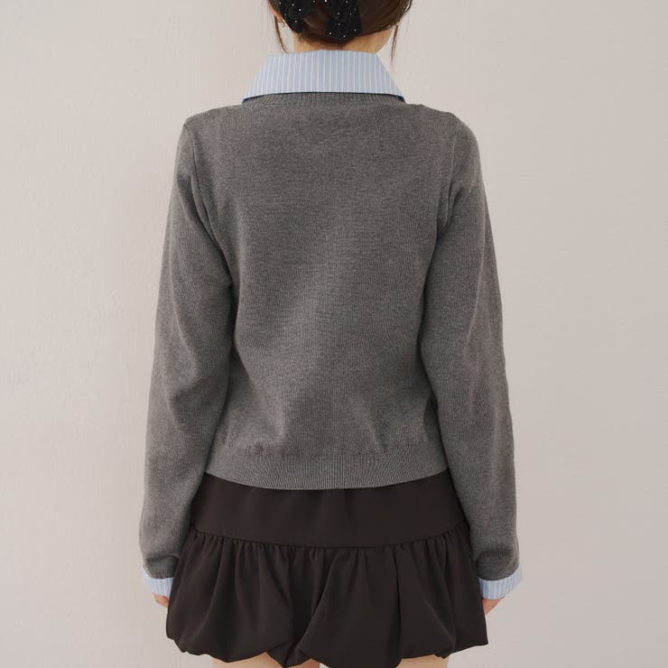 re.__mi23セレクト】フリルドッキングカーディガン[品番：OLOW0016764