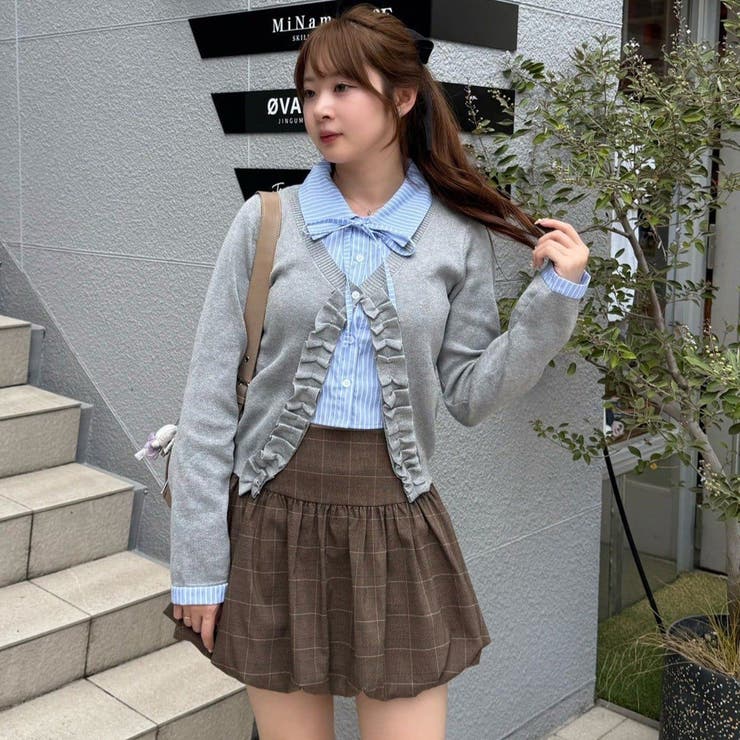 re.__mi23セレクト】フリルドッキングカーディガン[品番：OLOW0016764